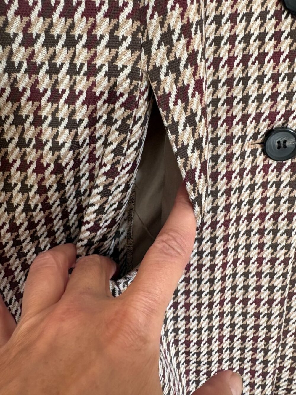 NWT Avec Les Filles Oversized Longline Houndstooth Plaid Blazer. Size XL - Picture 4 of 14